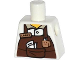 Part No: 973pb1610  Name: Torso Reddish Brown Apron with Cup and 'LARRY' Name Tag Pattern