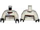 Part No: 973pb1984c01  Name: Torso Racing Suit with 'PORSCHE MOTORSPORT', Mobil 1 Logo and Red Collar Pattern / White Arms / Black Hands