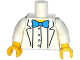 Part No: 973pb2000c01  Name: Torso Simpsons Lab Coat with Blue Bow Tie Pattern / White Arms / Yellow Hands