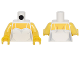 Part No: 973pb2229c01  Name: Torso Female Bodice with Thin Straps over Yellow Skin Pattern / Yellow Arms / Yellow Hands