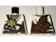 Part No: 973pb2518  Name: Torso Ninjago Brown Rope, Gold Medallion and Silver Undershirt Front, Scabbards on Back Pattern