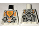 Part No: 973pb2530  Name: Torso Nexo Knights Armor with Orange and Gold Circuitry and Gold Horse Head on Orange Pentagonal Shield Pattern