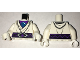 Part No: 973pb2533c01  Name: Torso Ninjago Tunic with Metallic Light Blue Jewel, Dark Purple Belt with Snake Buckle Front and Back Pattern / White Arms / White Hands