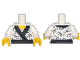 Part No: 973pb2801c01  Name: Torso Kimono with Dark Bluish Gray Shrimp and Black Sash Pattern / White Arms / Yellow Hands