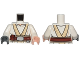 Part No: 973pb2960c01  Name: Torso SW White and Tan Jedi Robe with Reddish Brown Belt Pattern (Luke Skywalker) / White Arms / Light Nougat Hand Left / Dark Bluish Gray Hand Right