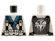 Part No: 973pb3318  Name: Torso Ninjago Robe with Dark Azure and Dark Silver Trim, Black Harness with Pouches and Silver Buckle, Backpack with Dragon Logo Pattern