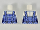 Part No: 973pb3434  Name: Torso Female with Dark Blue and Bright Light Blue Gingham Dress Pattern