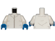 Part No: 973pb3555c01  Name: Torso Safety Jumpsuit with Creased Pattern / White Arms / Blue Hands