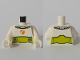 Part No: 973pb3582c01  Name: Torso Spacesuit with Lime Wide Belt Pattern / White Arms / White Hands