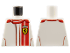 Part No: 973pb3586  Name: Torso Speed Champions with Red Stripes and Ferrari Logo Pattern