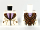 Part No: 973pb3696  Name: Torso Robe with Reddish Brown and Dark Tan Tie and Lapels, Lavender Shirt Pattern