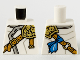 Part No: 973pb3987  Name: Torso Ninjago Robe with Light Bluish Gray Hem, Gold Left Pauldron and Nougat Crossbelt Pattern