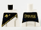 Part No: 973pb4140  Name: Torso Space Futuron Black Pattern, Gold Zipper and Classic Logo, 'POLICE' on Back