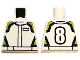 Part No: 973pb4619  Name: Torso Racing Jacket with Lime and Dark Blue Highlights, Number 8 on Back Pattern
