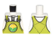 Part No: 973pb4738  Name: Torso Lime Overalls with Bright Green Hills and Yellow Sun over Shirt Pattern