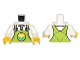Part No: 973pb4738c01  Name: Torso Lime Overalls with Bright Green Hills and Yellow Sun over Shirt Pattern / White Arms / Yellow Hands