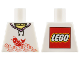 Part No: 973pb4942  Name: Torso Hoodie, Bright Light Yellow T-Shirt, Red Koi Fish, Waves, LEGO Logo on Back Pattern