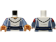 Part No: 973pb4965c01  Name: Torso SW Uniform, Sand Blue Panels, Dark Blue and Silver Belt, Nougat Neck Pattern / Sand Blue Arms with Red Shoulders and Cuffs Pattern / Nougat Hands
