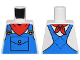Part No: 973pb5497  Name: Torso Blue Overalls, Pocket, Gold Buckles, and Red Bandana Pattern