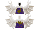 Part No: 973pb5632c01  Name: Torso Gold Spider and Trim on Dark Purple Panel Pattern / White Arms with Wings / White Hands
