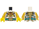 Part No: 973pb5716c01  Name: Torso Robe with Dark Turquoise Belt, Gold Straps and Buckle, Medium Nougat Rings with Tassels, Armor Plates with Red Gems Pattern / Pearl Gold Arms / Yellow Hands