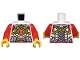 Part No: 973pb5735c01  Name: Torso Gold and Lavender Armor Plates and Leaves, Red and Coral Emblem Pattern / Red Arms / Yellow Hands