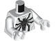 Part No: 973pb5953c01  Name: Torso with Light Bluish Gray Muscles Outline and Black Spider Front and Back Pattern / White Arms / White Hands