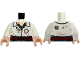Part No: 973pb6356c01  Name: Torso Shirt Tattered with Open Collar and Holes, Light Nougat Skin, Reddish Brown Belt, Silver Buckle and Chain Necklace Pattern / White Arms / Light Nougat Hands