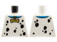 Part No: 973pb6456  Name: Torso Blue Collar with Gold Bone Tag, Black Spots Pattern