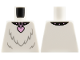 Part No: 973pb6457  Name: Torso Black Collar, Bright Pink Studs and Heart Tag, Light Bluish Gray Fur Pattern