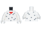 Part No: 973pb6501c01  Name: Torso Pixelated Red Neckline and Dark Bluish Gray Dots Pattern / White Arms / White Hands