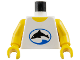 Part No: 973px38c01  Name: Torso Divers Dolphin Logo Pattern / Yellow Arms / Yellow Hands