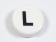Part No: 98138pb222  Name: Tile, Round 1 x 1 with Black Capital Letter L Pattern