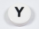 Part No: 98138pb234  Name: Tile, Round 1 x 1 with Black Capital Letter Y Pattern