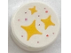 Part No: 98138pb340  Name: Tile, Round 1 x 1 with Yellow Stars, Coral and Bright Pink Spots Pattern