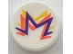 Part No: 98138pb341  Name: Tile, Round 1 x 1 with Yellow, Coral, and Dark Purple Zigzag Lines Pattern