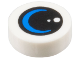 Part No: 98138pb408  Name: Tile, Round 1 x 1 with Black Lens / Circle with Dots and Blue Crescent Moon Pattern