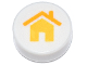 Part No: 98138pb434  Name: Tile, Round 1 x 1 with Yellow House with Bright Light Orange Roof and Chimney Pattern