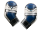 Part No: 981982pb339  Name: Arm, (Matching Left and Right) Pair with Black Cuffs, Dark Blue Armor, Metallic Light Blue Dots, and Silver Trim Pattern