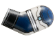 Part No: 981pb339  Name: Arm, Left with Black Cuff, Dark Blue Armor, Metallic Light Blue Dot, and Silver Trim Pattern
