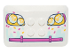 Part No: 98281pb018  Name: Wedge 6 x 4 x 2/3 Quad Curved with Yellow and Dark Pink Headlights, Bumper, Light Aqua Icing Drips, and Sprinkles Pattern