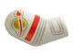 Part No: 982pb356  Name: Arm, Right with Astronaut Spacesuit Panels, Gold Classic Space Logo, Red Stripe and 3 Light Bluish Gray Lines Pattern