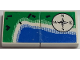 Part No: BA013pb05  Name: Stickered Assembly 4 x 2 with Shoreline Map and Directional Compass Pattern (Sticker) - Set 6338 - 2 Tile 2 x 2