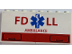 Part No: BA099pb01  Name: Stickered Assembly 8 x 1 x 3 with Red 'FD LL', 'AMBULANCE' and Blue EMT Star of Life Pattern (Sticker) - Set 4857 - 2 Panel 1 x 4 x 3 - Hollow Studs