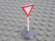 Part No: bb0134pb01c01  Name: Road Sign with Post, Triangle Inverted with Yield Pattern, Type 1 Base