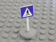 Part No: bb0139pb02c02  Name: Road Sign with Post, Square with Man Crossing Pattern, Type 2 Base