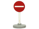 Part No: bb0140pb01c02  Name: Road Sign with Post, Round with No Entry / Thoroughfare Pattern, Type 2 Base