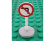 Part No: bb0140pb06c02  Name: Road Sign with Post, Round with Left Turn Prohibited Pattern, Type 2 Base