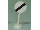 Part No: bb0305pb01  Name: Road Sign with Post, Round with Black Bar Pattern - Single Piece Unit