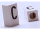 Part No: bb0695pb21  Name: Tile, Modified 1 x 2 x 5/6 Stud Hole in End with Black Capital Letter C Pattern